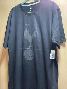 Tottenham Hotspur Black Tonal Crest Short Sleeve Tee